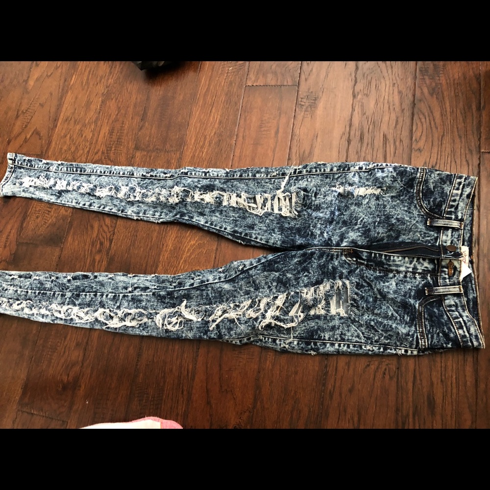 High Rise Destroyed denim